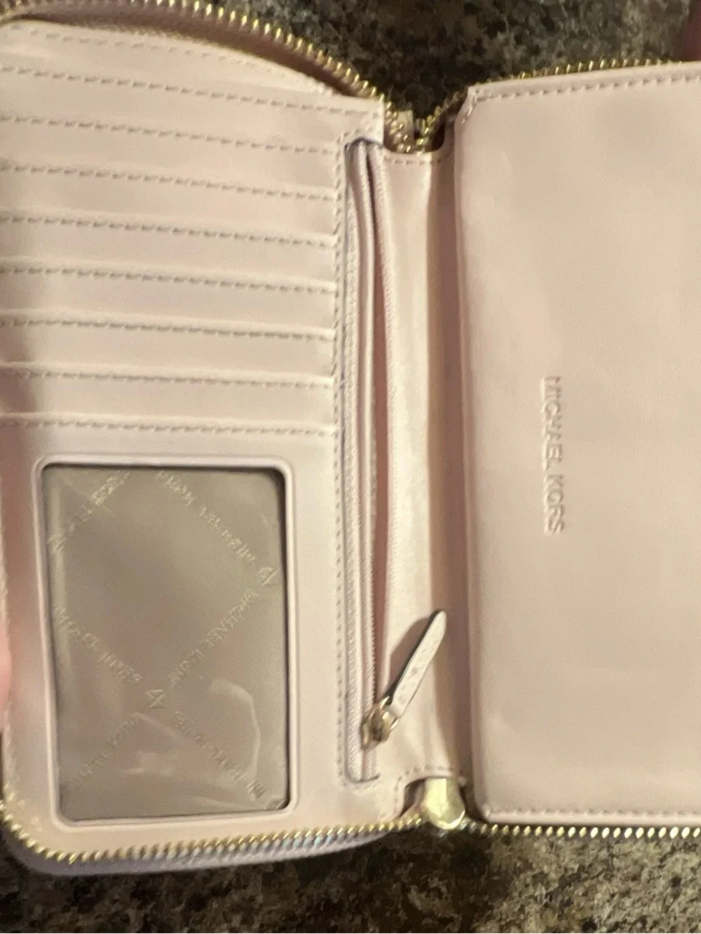 Michael Kors Pink and White Signature Crossbody with Matching Pink Wristlet
